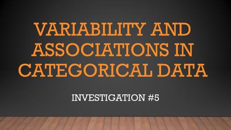 Variability and Associations in Categorical Data