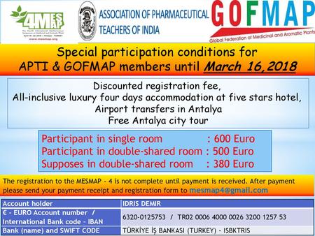 Special participation conditions for