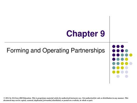 Forming and Operating Partnerships