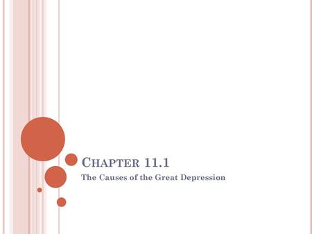 The Causes of the Great Depression