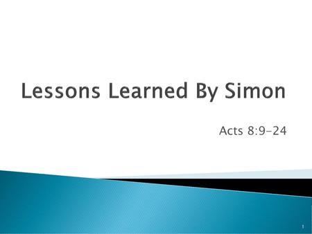 Lessons Learned By Simon