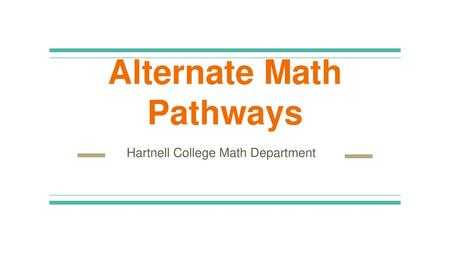 Alternate Math Pathways