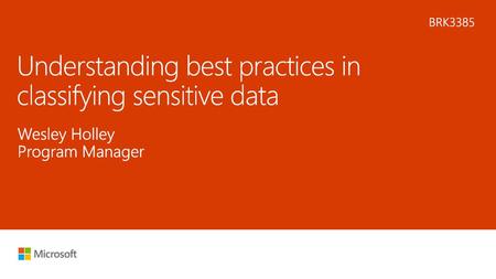 Understanding best practices in classifying sensitive data