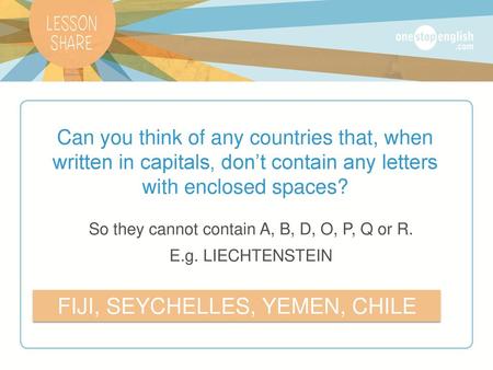 FIJI, SEYCHELLES, YEMEN, CHILE