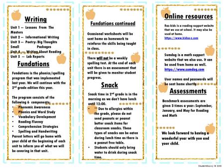 Online resources Writing Fundations Snack Assessments