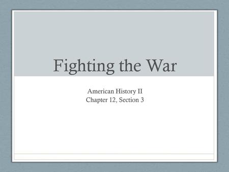 American History II Chapter 12, Section 3