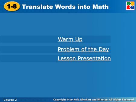 Translate Words into Math