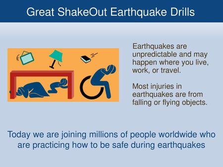 Great ShakeOut Earthquake Drills