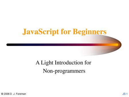 JavaScript for Beginners