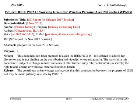 <month year> doc.: IEEE < e> <Nov 2017>