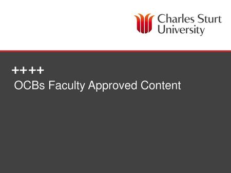 OCBs Faculty Approved Content