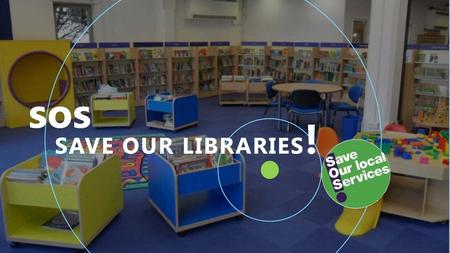 Sos SAVE OUR LIBRARIES! To use this title animation slide with a new image simply 1) move the top semi-transparent shape to the side, 2) delete placeholder.