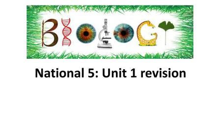 National 5: Unit 1 revision