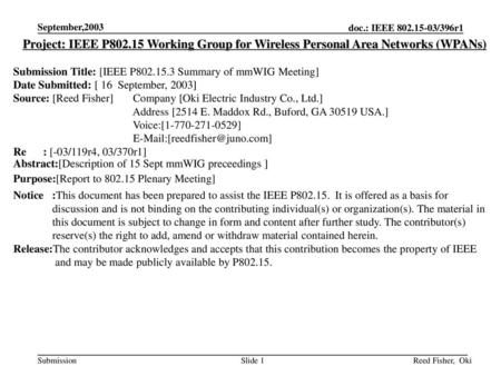 <month year> doc.: IEEE /119 September,2003