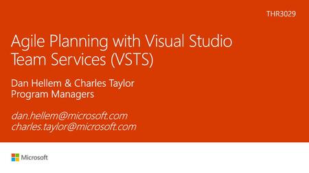 Agile Planning with Visual Studio Team Services (VSTS)