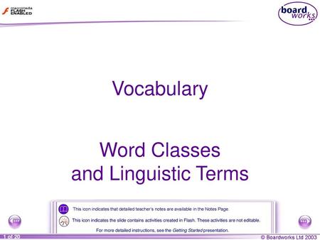 Word Classes and Linguistic Terms