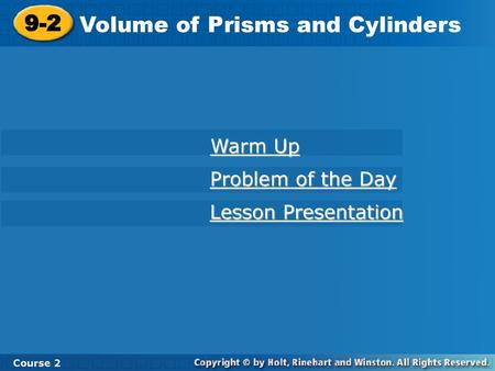 Volume of Prisms and Cylinders