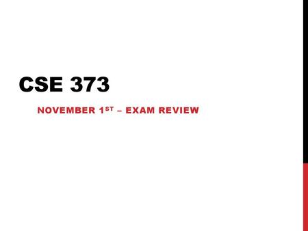 November 1st – Exam Review