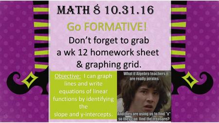 slope and y-intercepts.