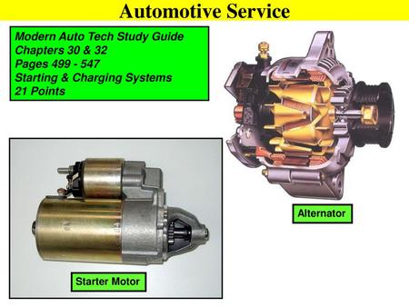 Automotive Service Modern Auto Tech Study Guide Chapters 30 & 32