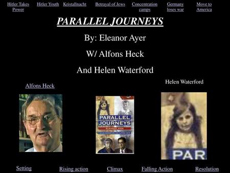 PARALLEL JOURNEYS By: Eleanor Ayer W/ Alfons Heck And Helen Waterford