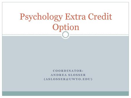 Psychology Extra Credit Option