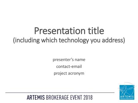 Presentation title (including which technology you address)