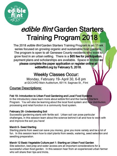 edible flint Garden Starters Training Program 2018