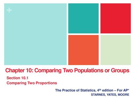 Chapter 10: Comparing Two Populations or Groups