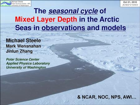 Mixed Layer Depth in the Arctic Seas in observations and models