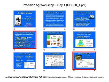 Precision Ag Workshop – Day 1 (RHS00_1.ppt)