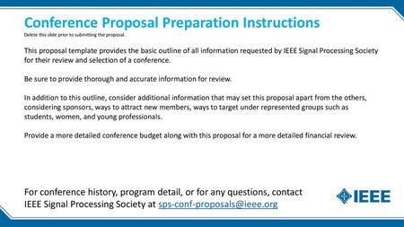 Conference Proposal Preparation Instructions