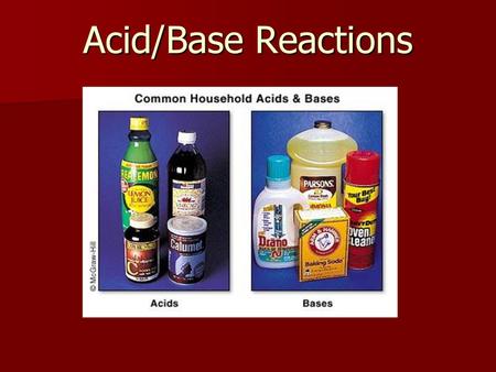 Homework 3-8 Acid/Base Reactions