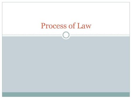 Process of Law.