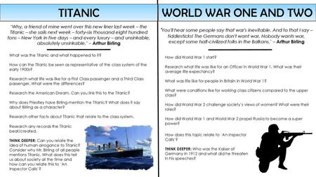 TITANIC WORLD WAR ONE AND TWO