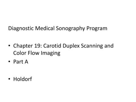 Diagnostic Medical Sonography Program