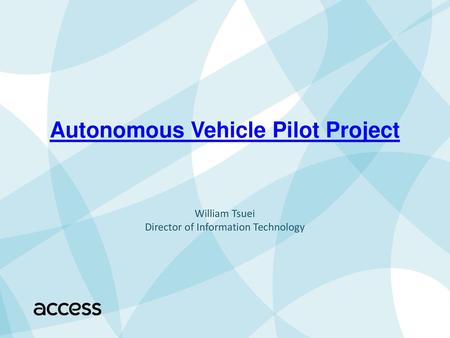 Autonomous Vehicle Pilot Project