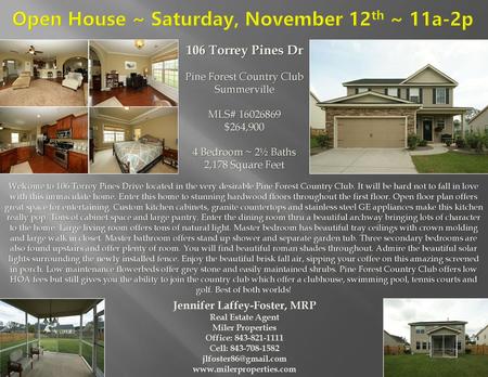 Open House ~ Saturday, November 12th ~ 11a-2p