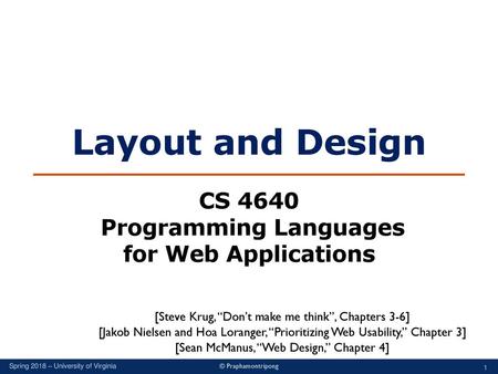 Layout and Design CS 4640 Programming Languages for Web Applications