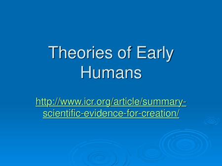 Theories of Early Humans