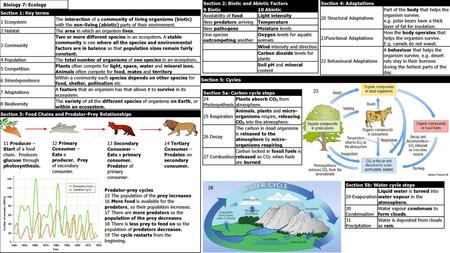 Biology 7: Ecology Section 2: Biotic and Abiotic Factors 9 Biotic