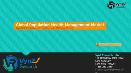 Global Population Health Management Market (Size of USD 15.9 Billion in 2017) to Witness 25.2% CAGR during 2018– 2024