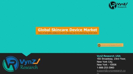 Skincare Devices Market (Size of USD 8.2 Billion in 2017) to Witness 11.8% CAGR During 2018–2024