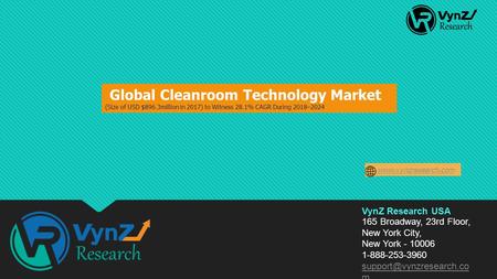 Global Cleanroom Technology Market (Size of USD 3.6 Billion in 2017) to Witness 6.3% CAGR during 2018– 2024