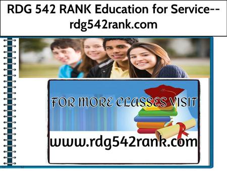 RDG 542 RANK Education for Service-- rdg542rank.com.