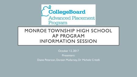 Monroe Township high school ap program information session