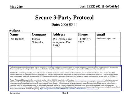 Secure 3-Party Protocol