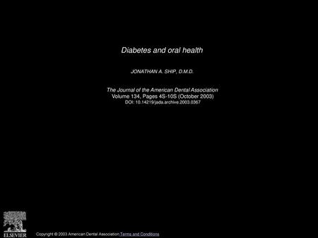 Diabetes and oral health