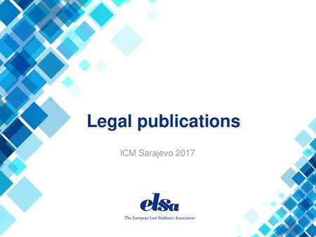 Legal publications ICM Sarajevo 2017.