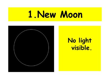 1.New Moon No light visible..